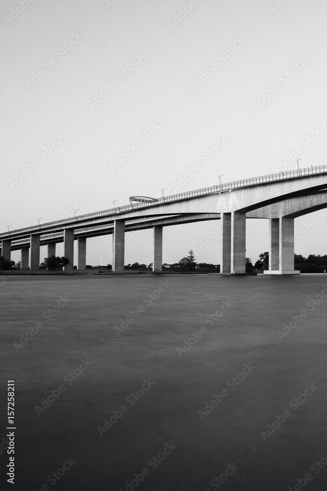 Black and White. The Gateway Bridge (Sir Leo Hielscher Bridges) in Brisbane, Queensland, Australia. Black and White. The Gateway Bridge (Sir Leo Hielscher Bridges) in Brisbane, Queensland, Australia.