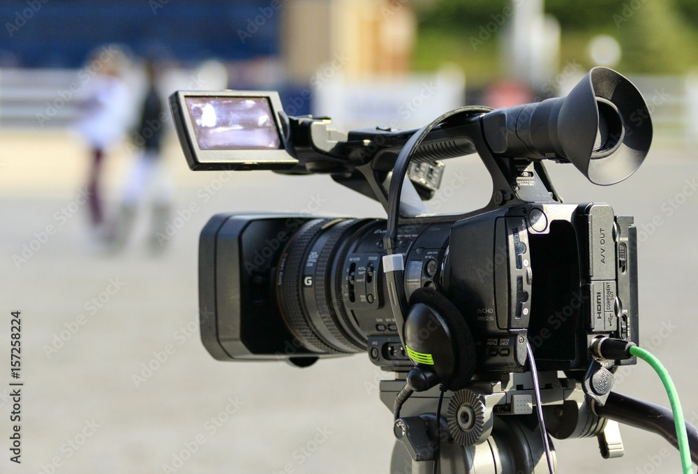 work videographer camera before shooting