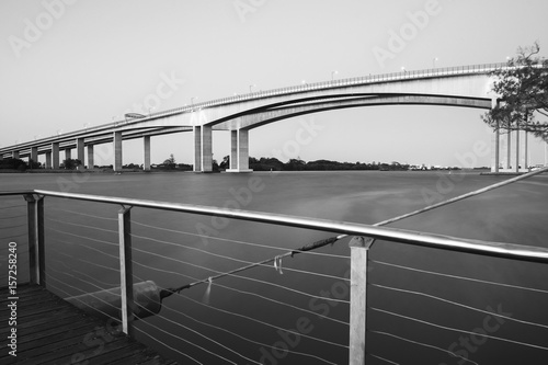 Black and White. The Gateway Bridge (Sir Leo Hielscher Bridges) in Brisbane, Queensland, Australia. photo