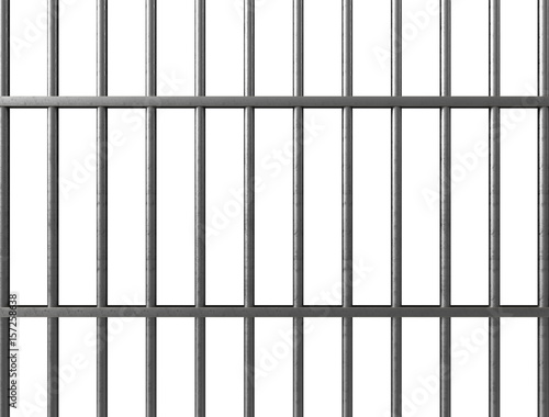 Prison bars isolated on white