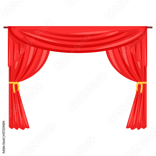 Theater stage drape curtain vector Illustration