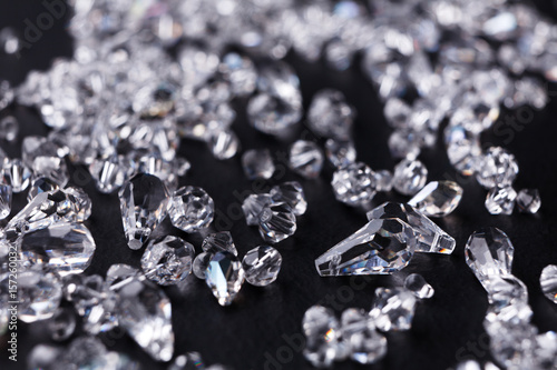 Beautiful diamonds on black background © Prostock-studio