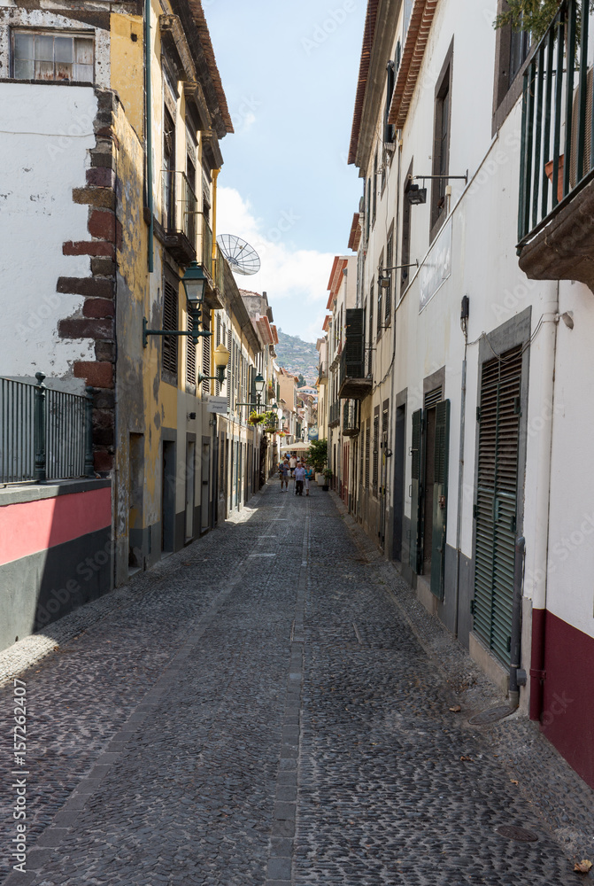 Santa Maria Street in Funchal town on Madeira Island. Portugal