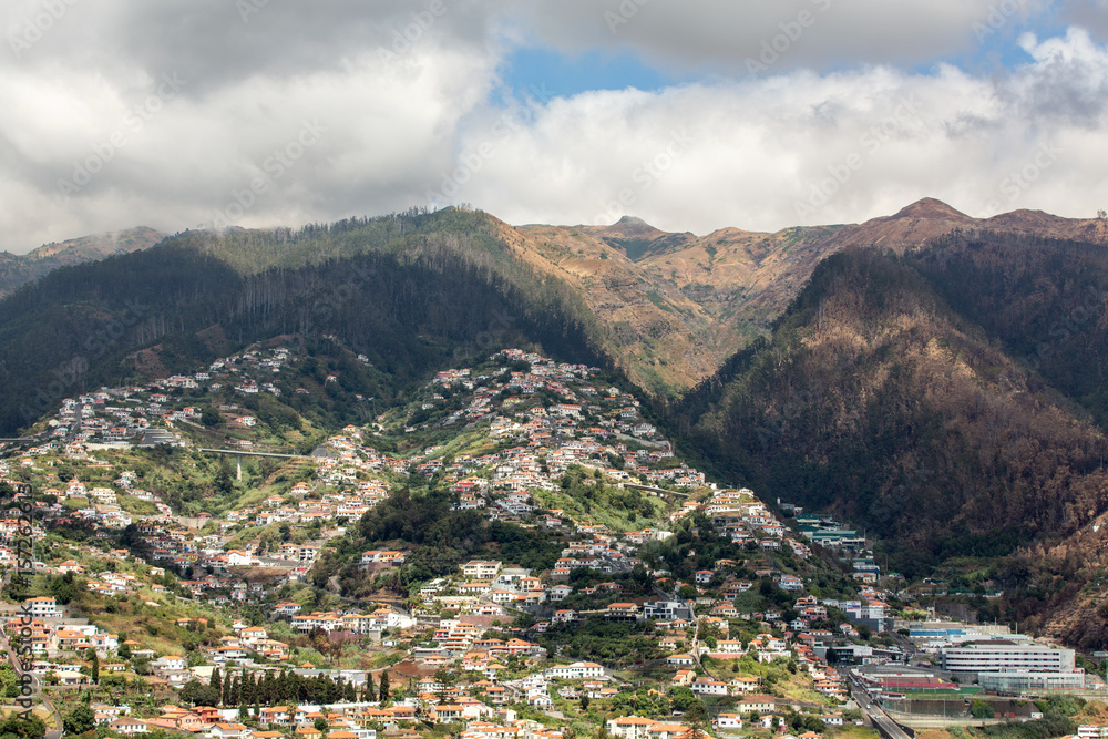 Panoramic view of Funchal on Madeira Island. Portugal