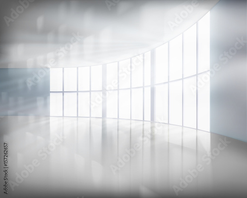 Large office interior. Vector Illustration.