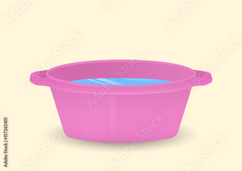 A bowl of water. Isolated Vector Illustration.