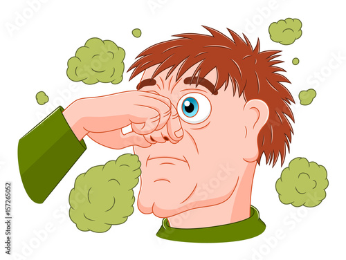 Man feeling bad smell