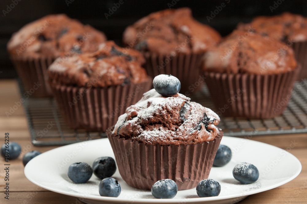 Home Baked Blueberry Chocolate Muffins. Home Baked Blueberry Chocolate Muffins.
