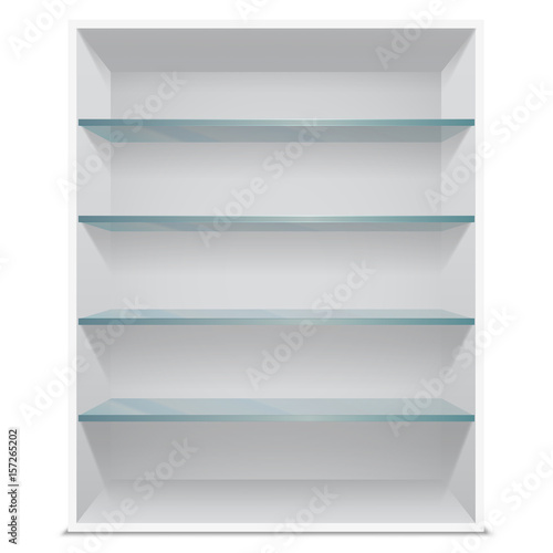 Cabinet with glass shelves, vector illustration