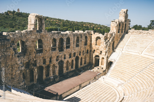 Ancient theater of Herodes Atticus on Acropolis in Athens, Greece