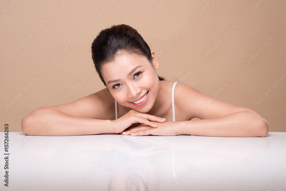 Portrait of young beautiful asian woman. Youth and skin care concept Portrait of young beautiful asian woman. Youth and skin care concept