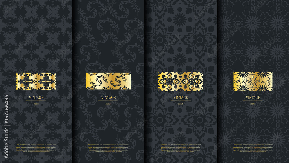 Fototapeta premium Packaging template of arabic pattern design element concept background and logo vector design