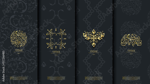 Packaging template of exotic Thai pattern design element floral concept background and logo vector design