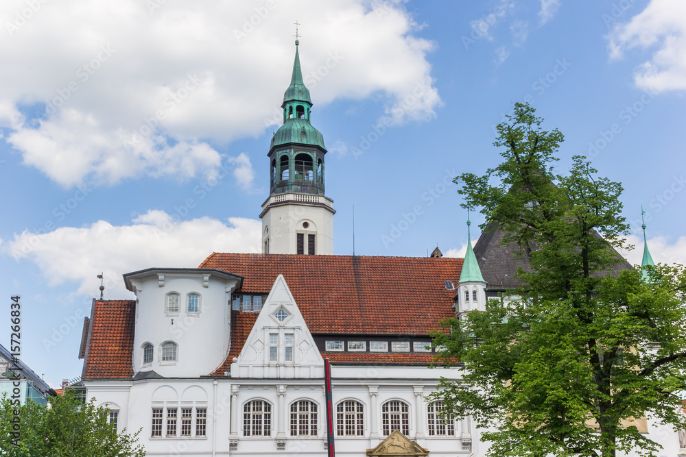 Town hall and church tower in the center of Celle