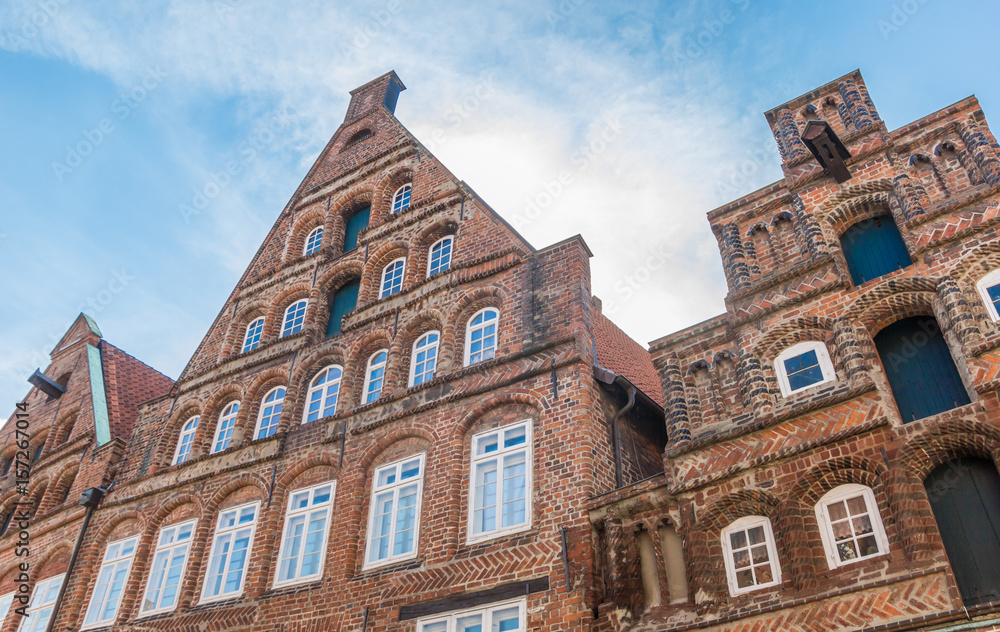 Historic facades in the old center of Luneburg