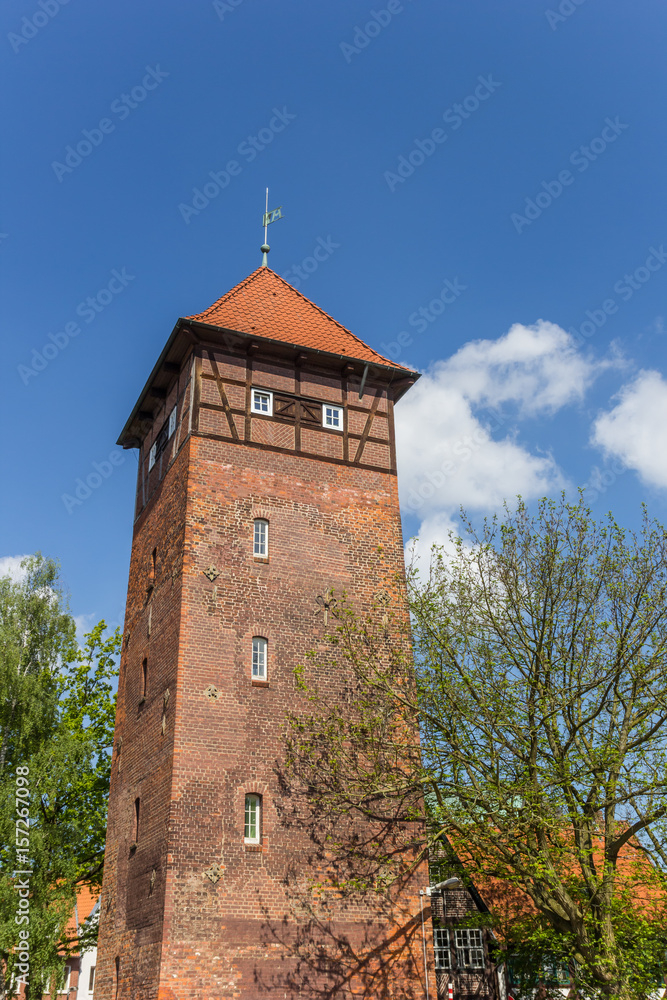 Historic tower in the old town of Luneburg