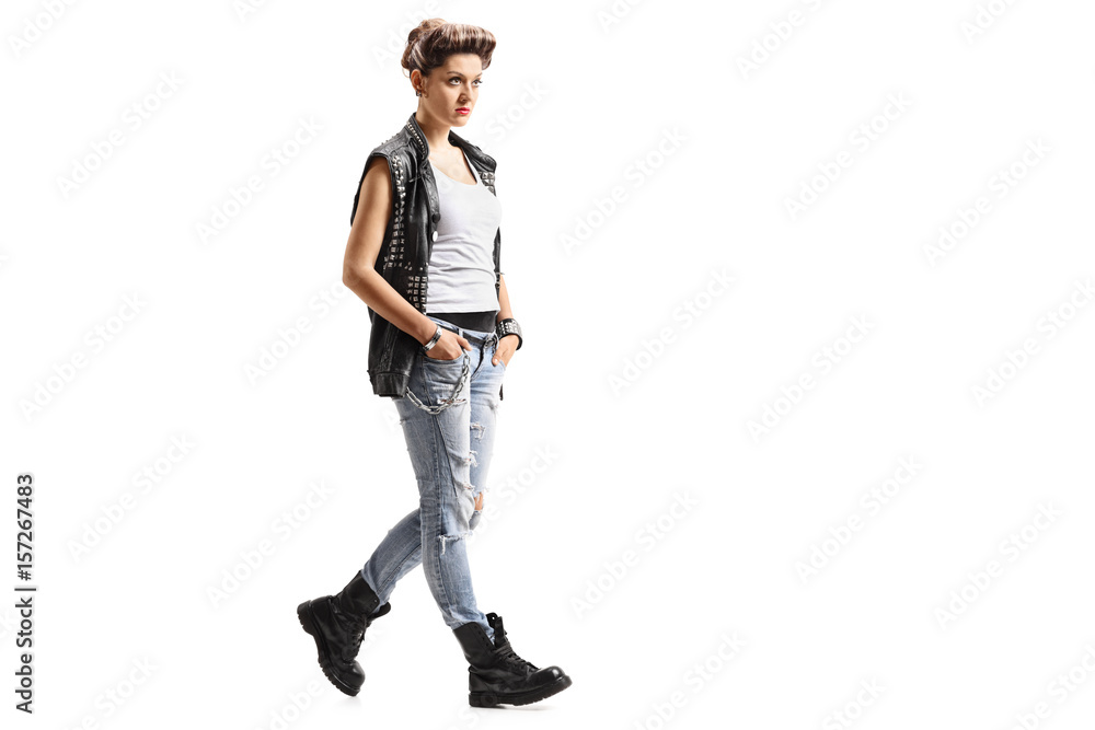 Punk girl walking Punk girl walking