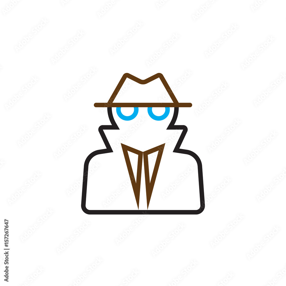 Spy line icon, thief outline vector logo illustration, linear pictogram isolated on white Spy line icon, thief outline vector logo illustration, linear pictogram isolated on white