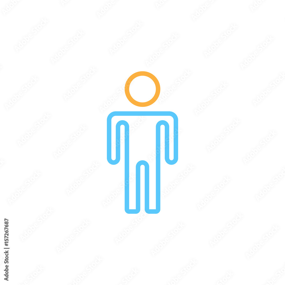 Man line icon, Male Stick Figure outline vector logo illustration, linear pictogram isolated on white Man line icon, Male Stick Figure outline vector logo illustration, linear pictogram isolated on white