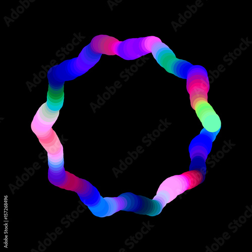 Abstract luminance frame. Isolated on black background. Vector colorful illustration.