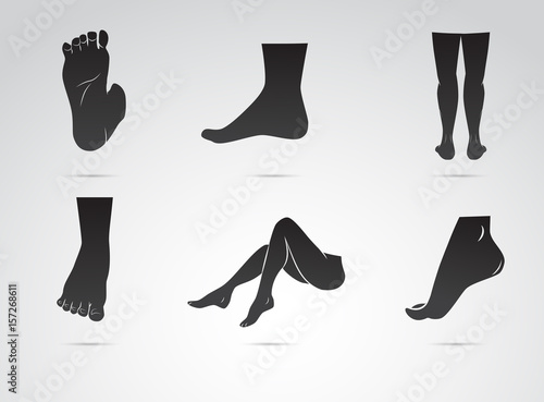 Human leg, foot vector icon.