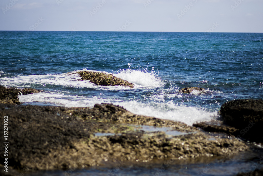 Sea waves at the shore