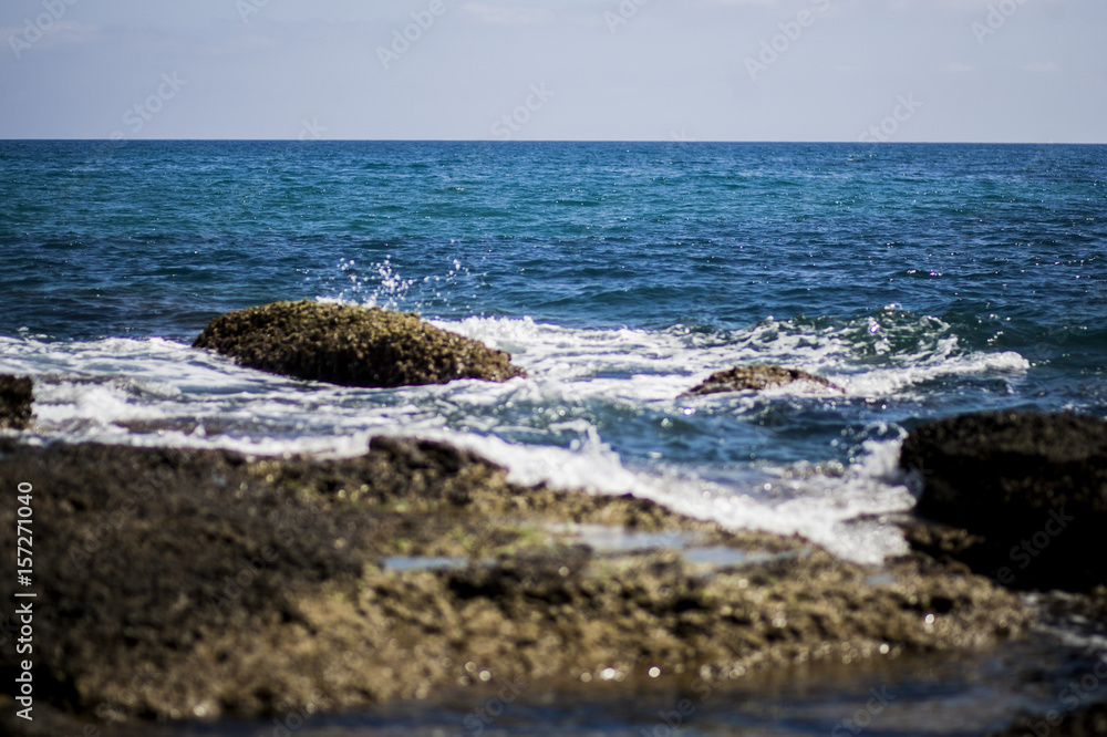 Sea waves at the shore