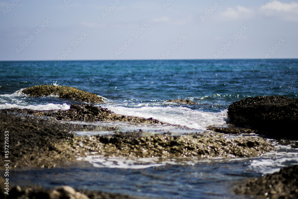 Sea waves at the shore