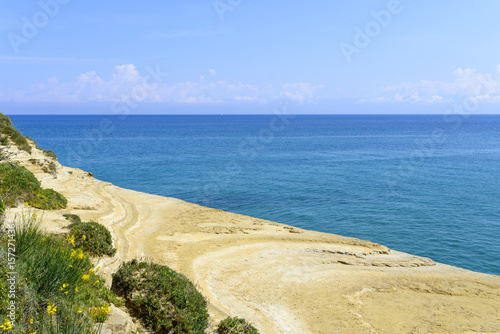 The picturesque cliffs near Sidari - Corfu island in Greece