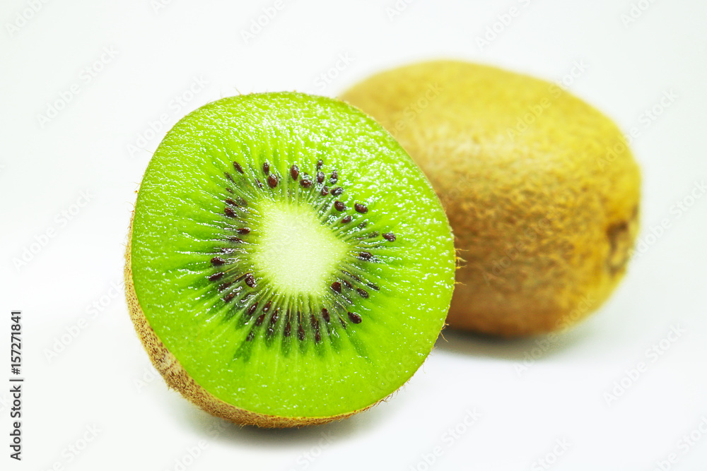 Fresh kiwi fruit isolated on white background. Kiwifruit its health benefits, Boosts Your Immunity, Supports Weight Loss, Helps Clean Out Toxins and Protects the Skin. Fresh kiwi fruit isolated on white background. Kiwifruit its health benefits, Boosts Your Immunity, Supports Weight Loss, Helps Clean Out Toxins and Protects the Skin.