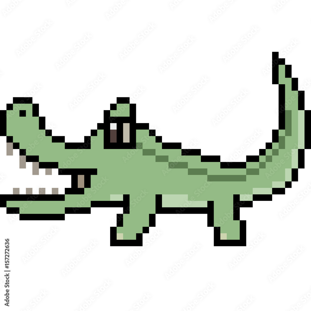 vector pixel art crocodile vector pixel art crocodile