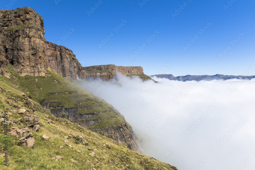 Above the clouds on Sentinel Hike, Drakensberge, South Africa