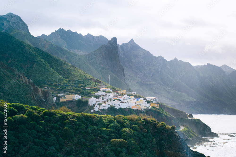 A cozy village among the mountains and ocean, Canary Islands