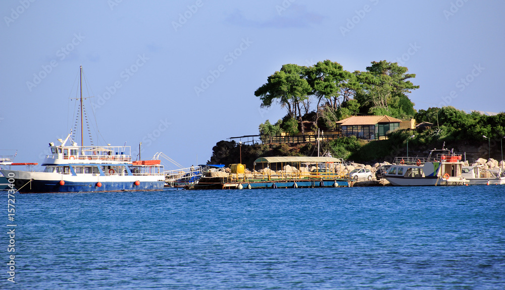 Cameo Island and Agios Sostis port in Zakynthos
