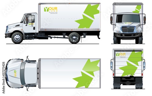 Vector truck template isolated on white