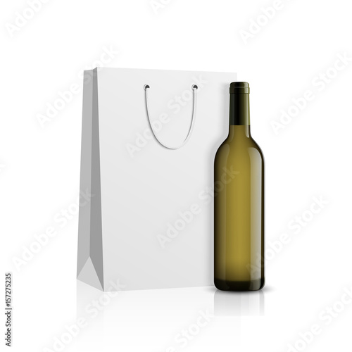Mockup wine bottle. vector design.