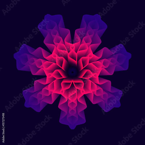 Mandala Flower, Sacred Geometry. Abstract psychedelic vector background.