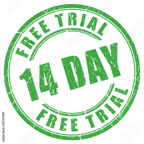 14 days free trial rubber stamp