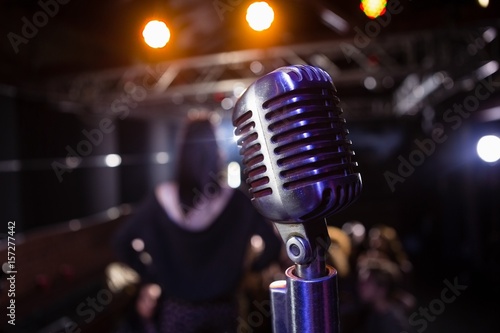 Retro microphone at a concert