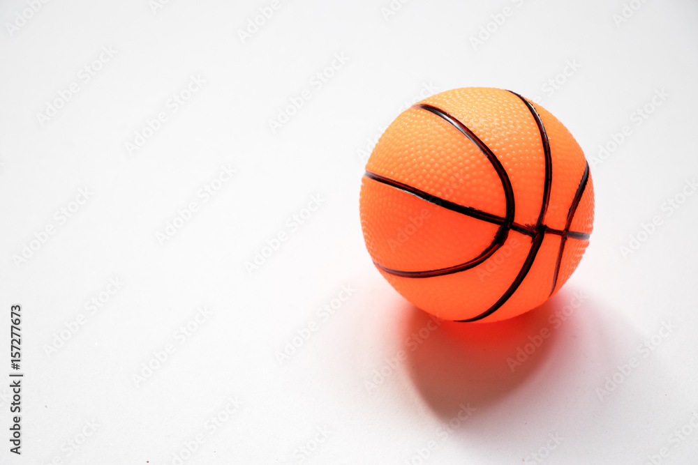 Basketball child toy placed on white background