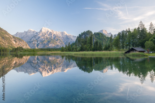 The Almsee lake in the austrian apls