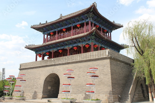 A Rebuilt Traditional Style Tower Wall Gate in Qinghai Province