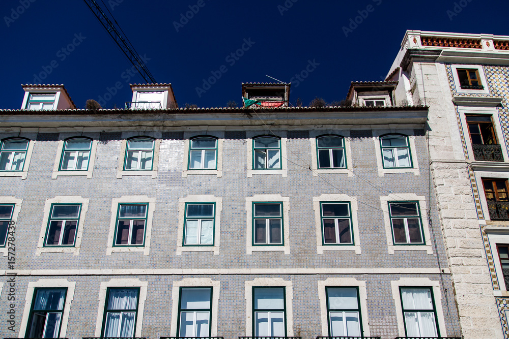Fototapeta premium Mosaic Tiles on Old Lisbon Building