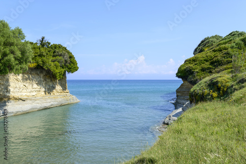 The picturesque cliffs near Sidari - Corfu island in Greece