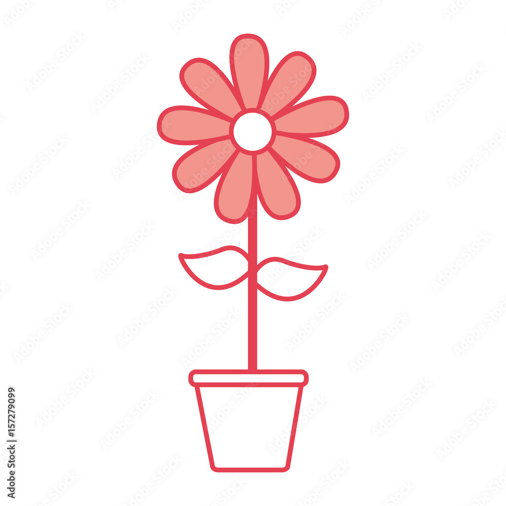 cute sunflower garden with pot isolated icon vector illustration design