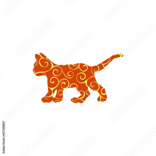 Kitten cat pet color silhouette animal