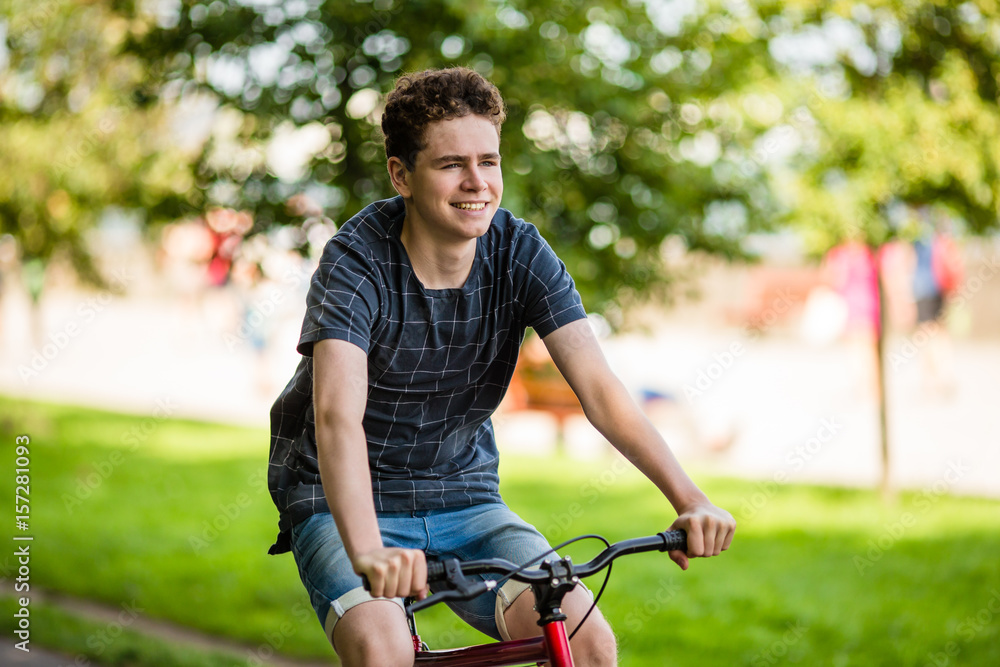Fototapeta premium Young man biking outdoor