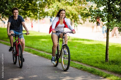 Teenagers biking outdoor - urban bike