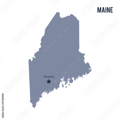 Vector map State of Maine isolated on white background.