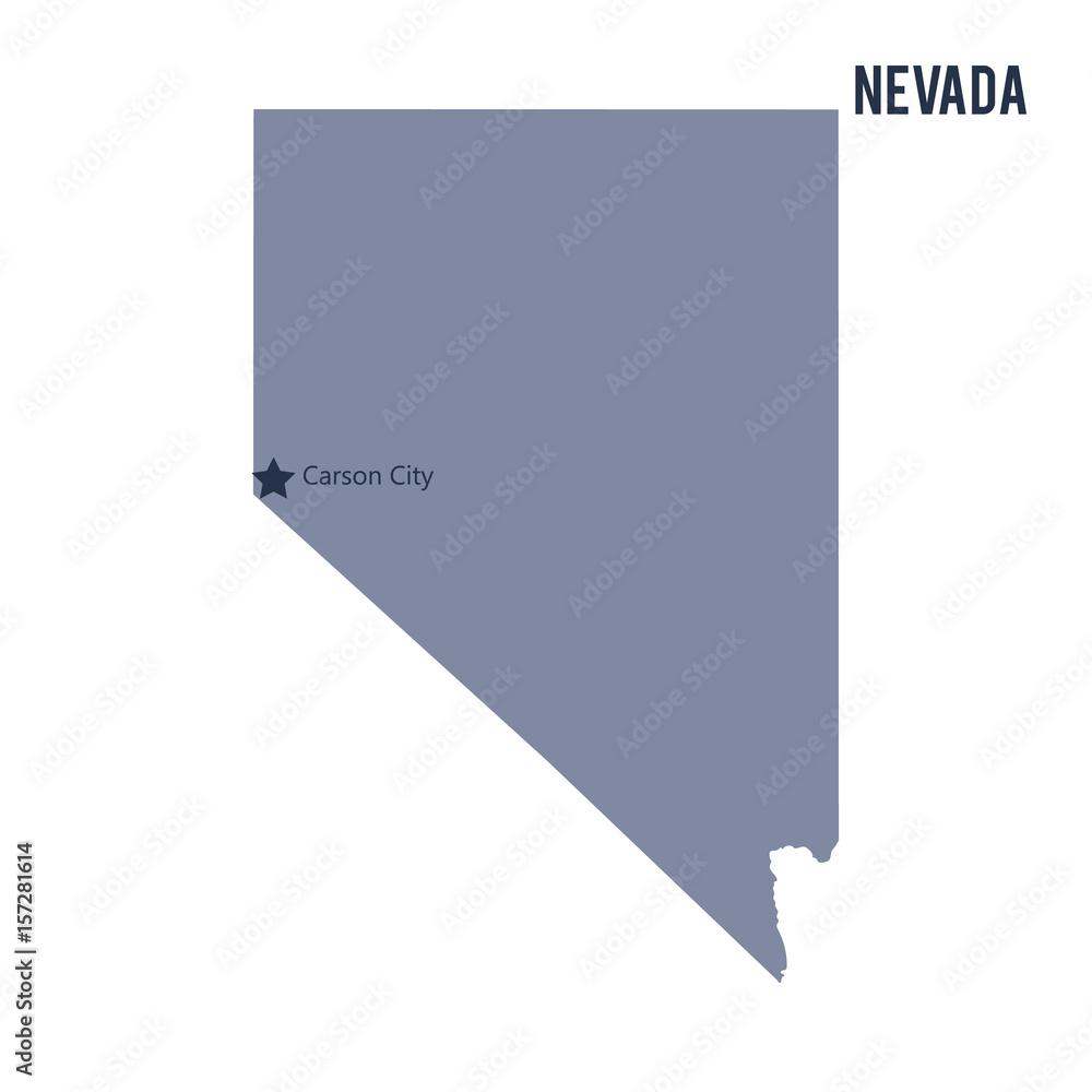Vector map State of Nevada isolated on white background. Vector map State of Nevada isolated on white background.